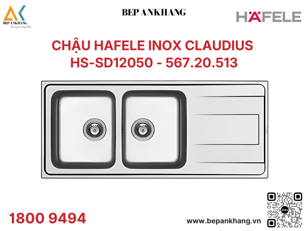 Chậu inox HafeleHS20 - SSD2R90  567.20.513